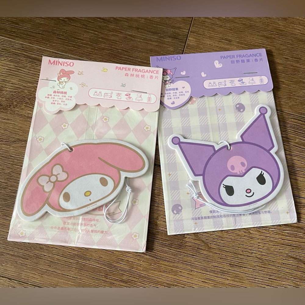 KUROMI & MY MELODY-NWT Car Air Fresheners-2 Pack